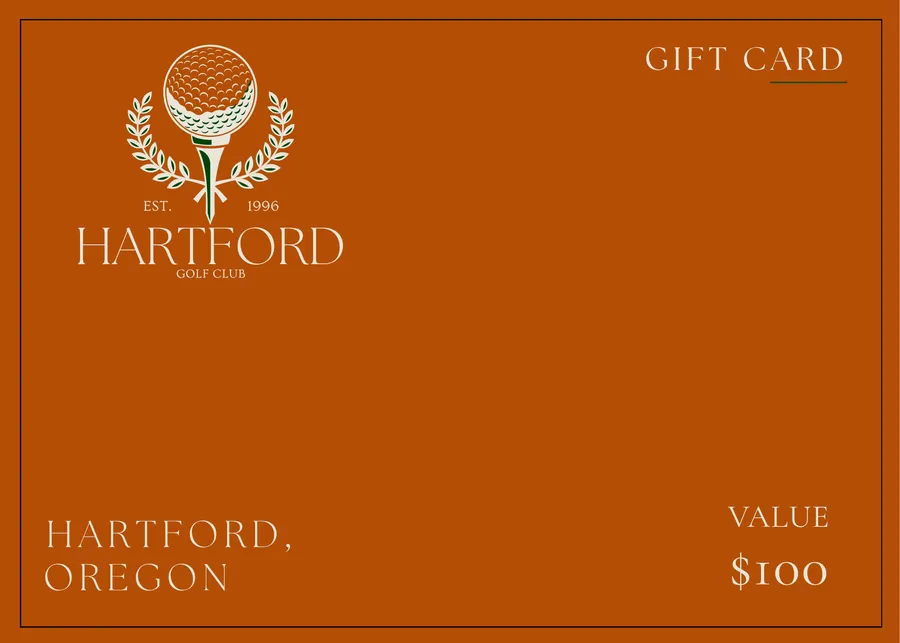 Burnt orange Hartford gift card, value $100