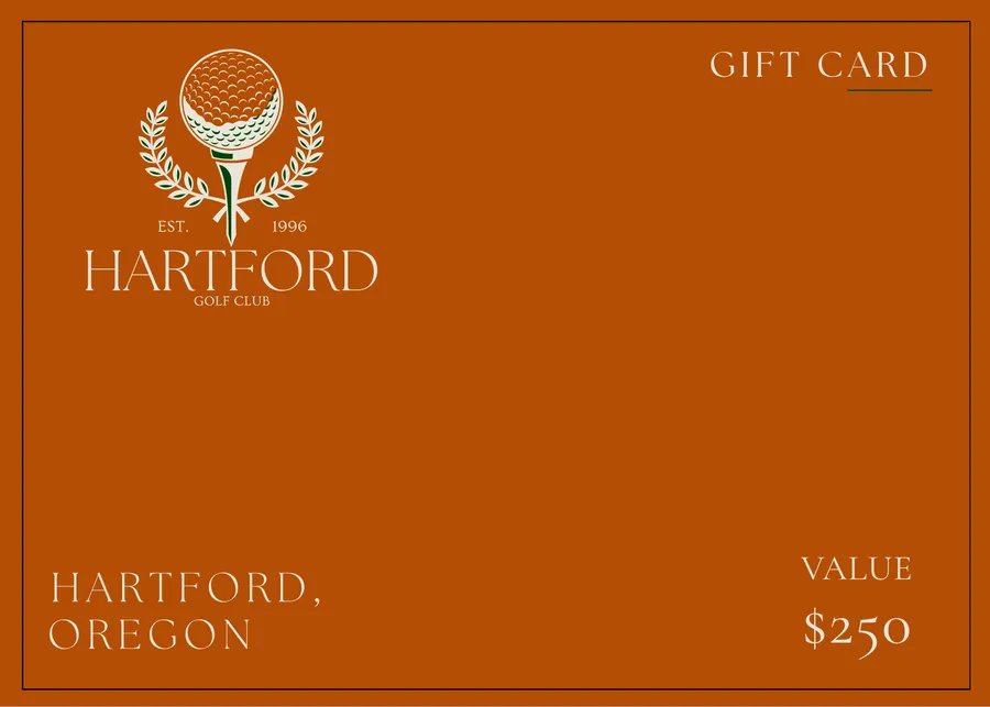 Burnt orange Hartford gift card, value $250