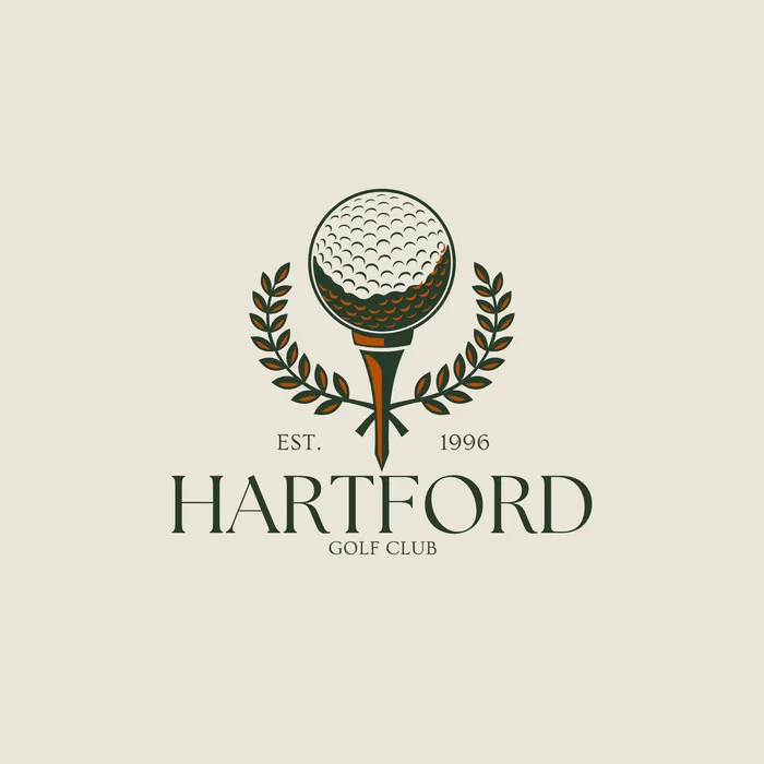 Hartford crest in forest green on cream