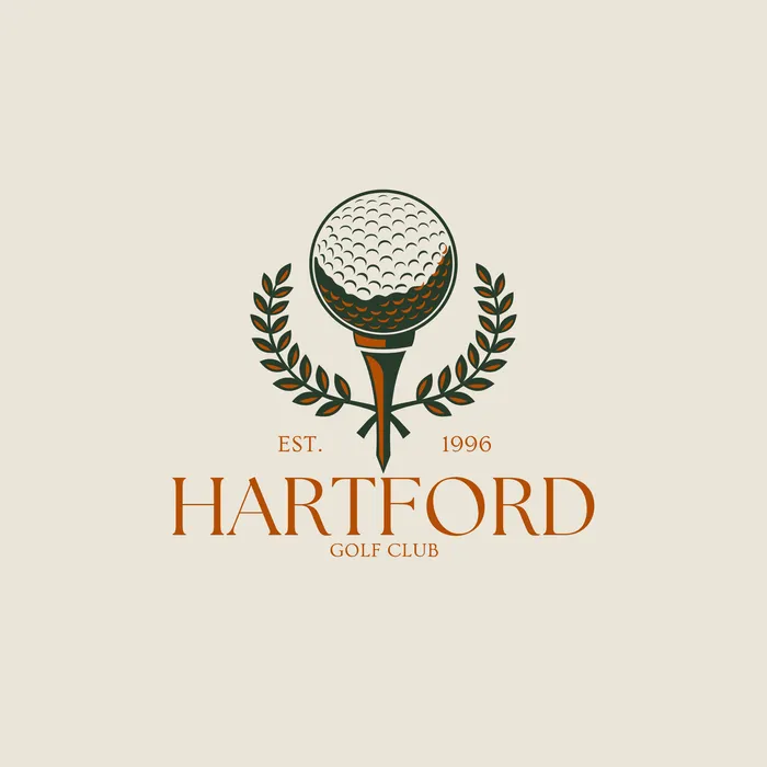 Hartford crest in green and burnt orange on cream