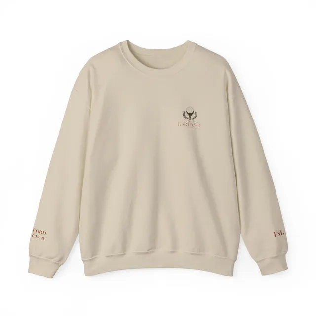 Sand-coloured Hartford crewneck sweatshirt with a small chest crest
